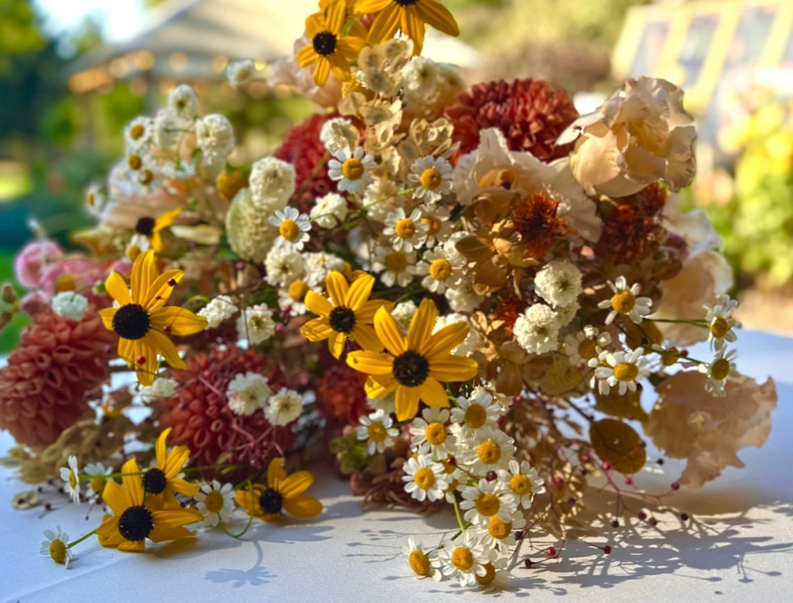 Autumn bridal bouquet at Red Cedar Farm in Poulsbo